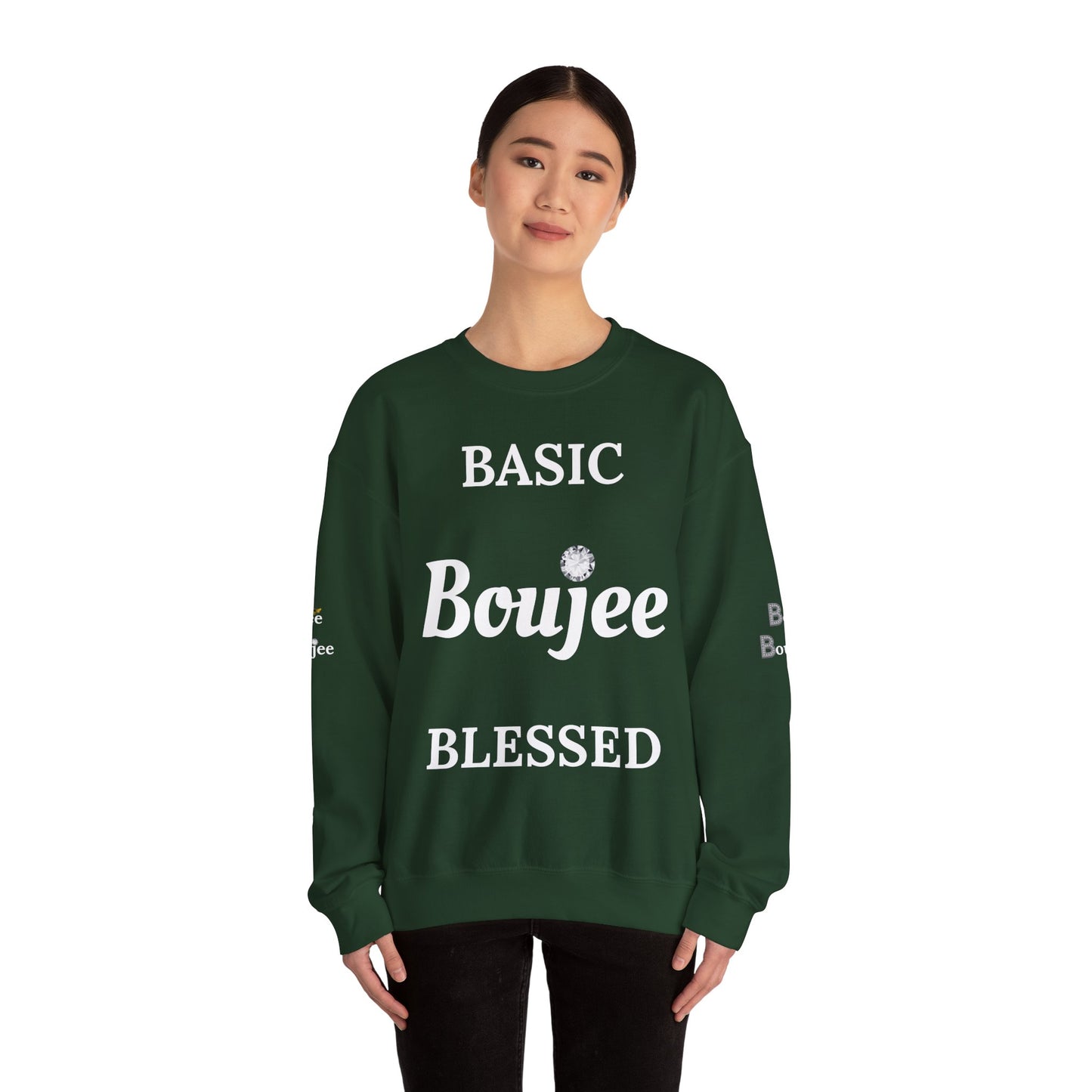 Basic Boujee Blessed - Heavy Blend™ Dark Colors Crewneck Sweatshirt
