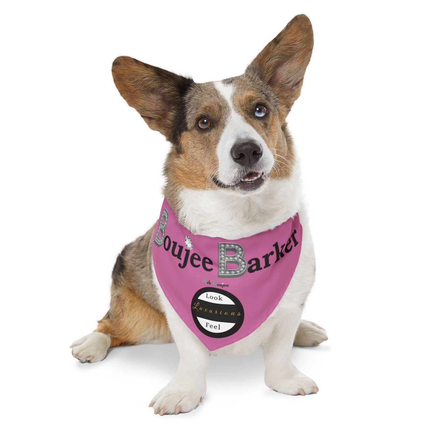 Boujee Barker Bandana PINK - Pet Collar EXTRA LARGE