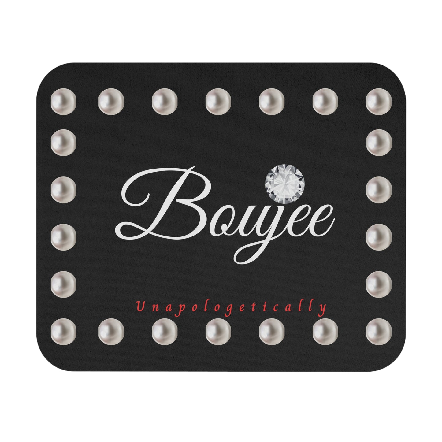 Boujee in Pearls Mouse Pad BLACK (Rectangle)