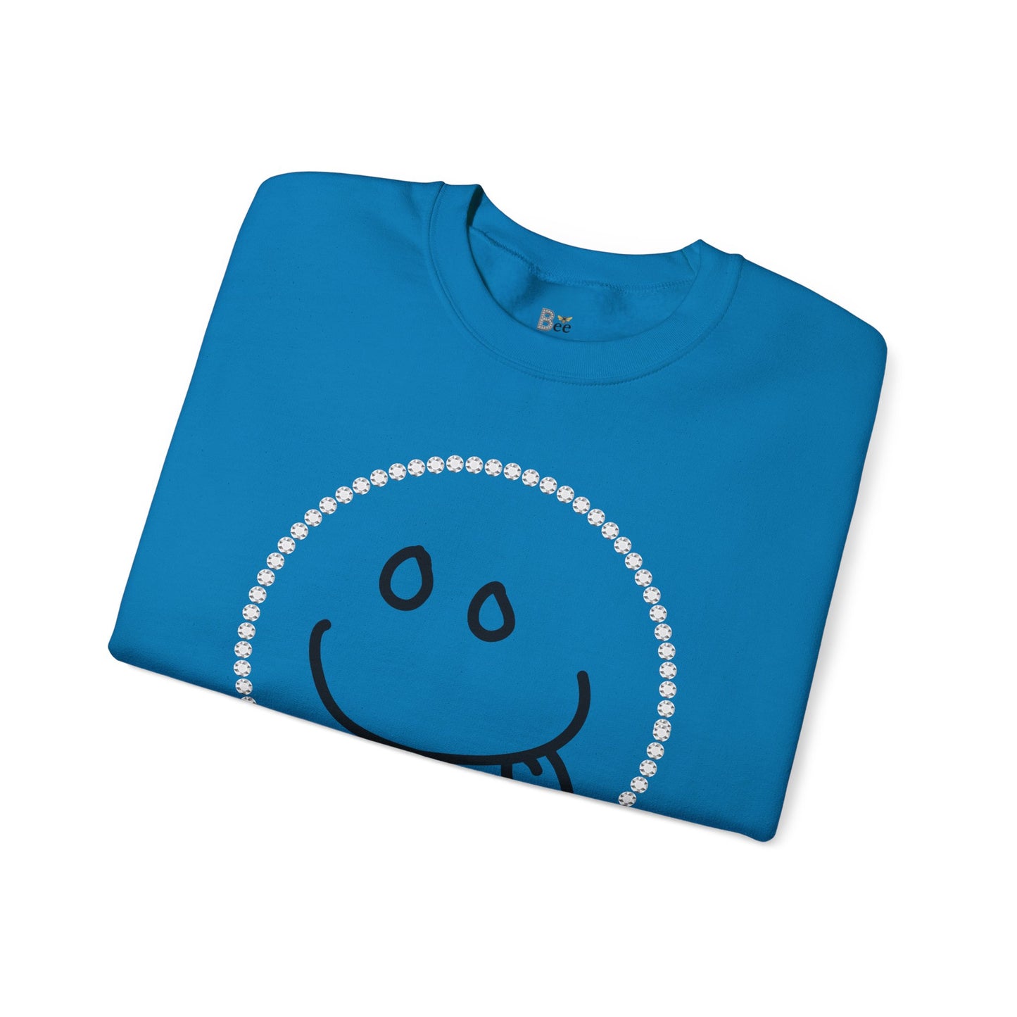 Boujee Smiley Goofy Face - Heavy Blend™ Light Colors Crewneck Sweatshirt