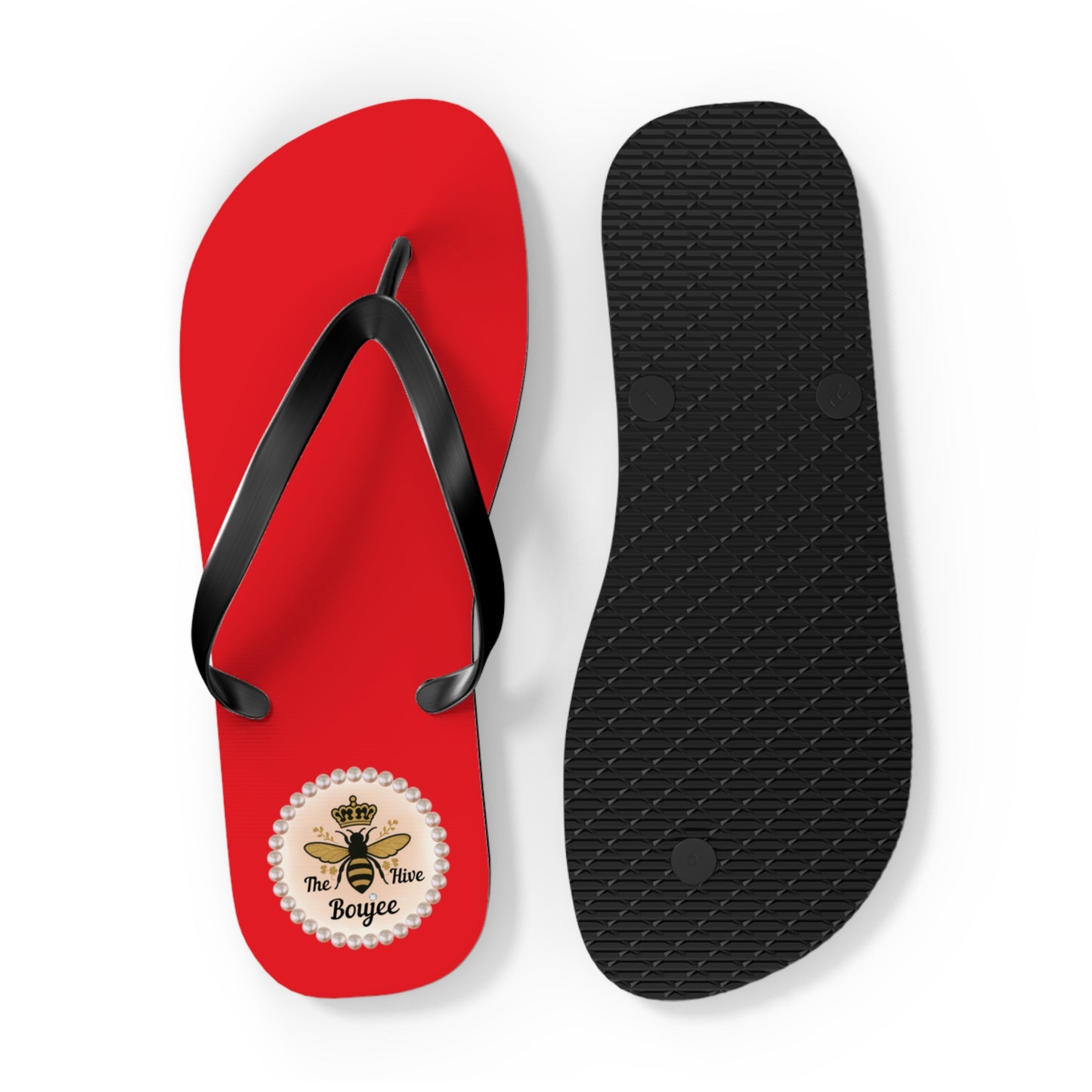 The Boujee Hive RED Flip Flops - EXTRA LARGE