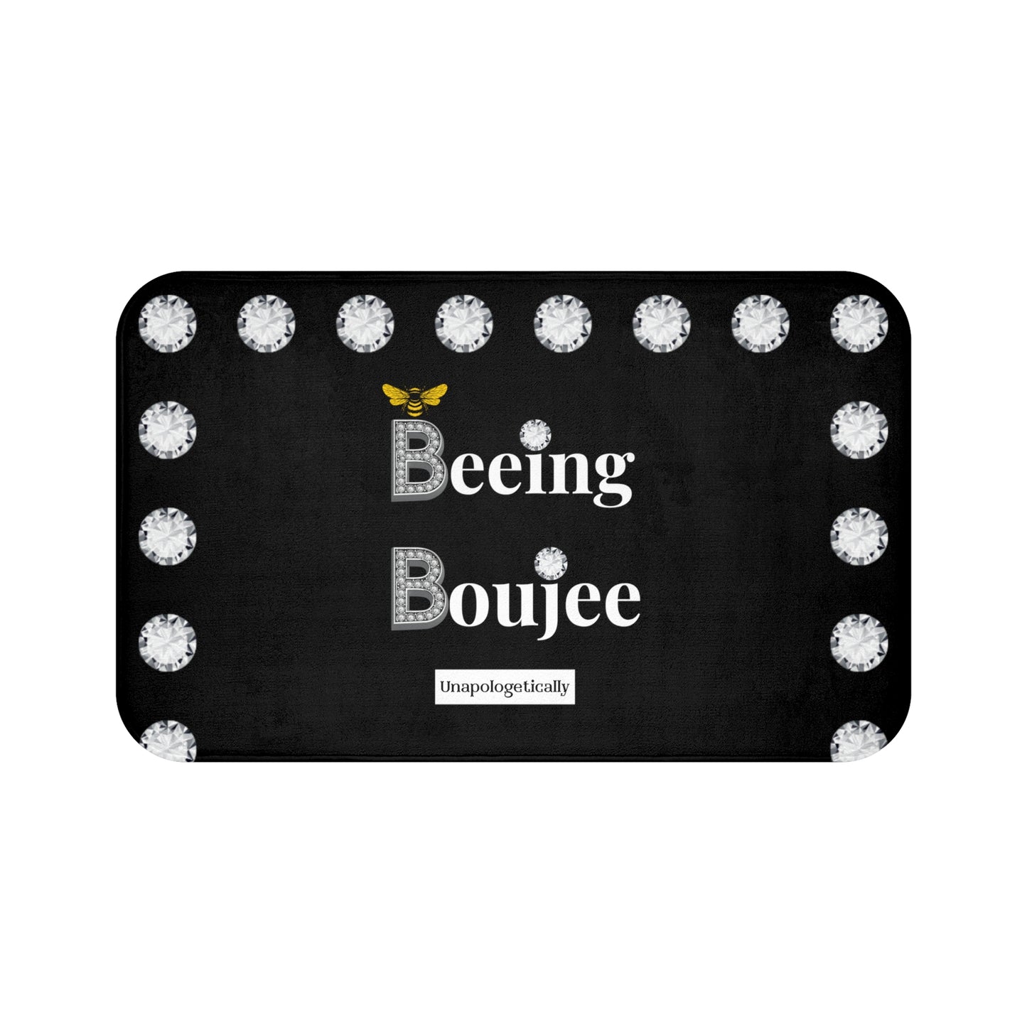 Beeing Boujee - Bath Mat BLACK with DIAMONDS