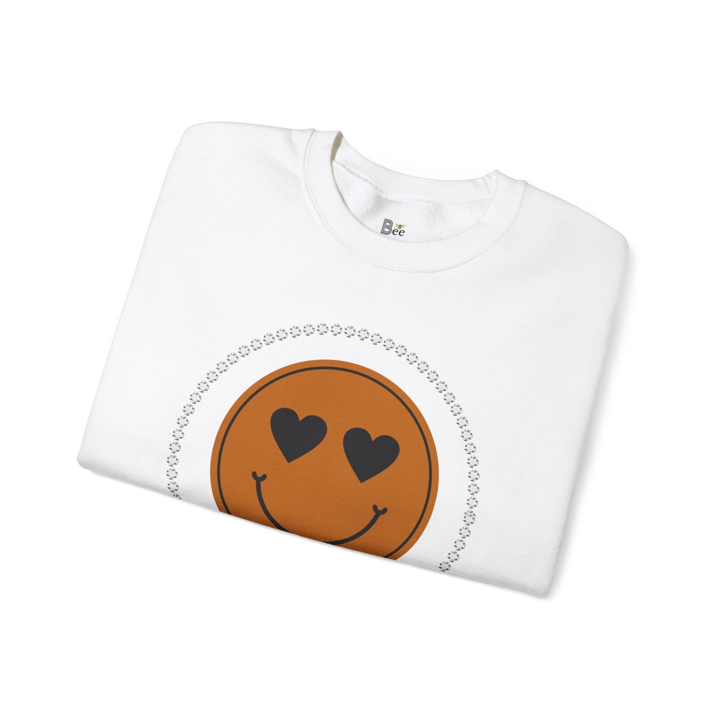 Boujee Smiley Face Heart Eyes Brown - Heavy Blend™ Light Colors Crewneck Sweatshirt