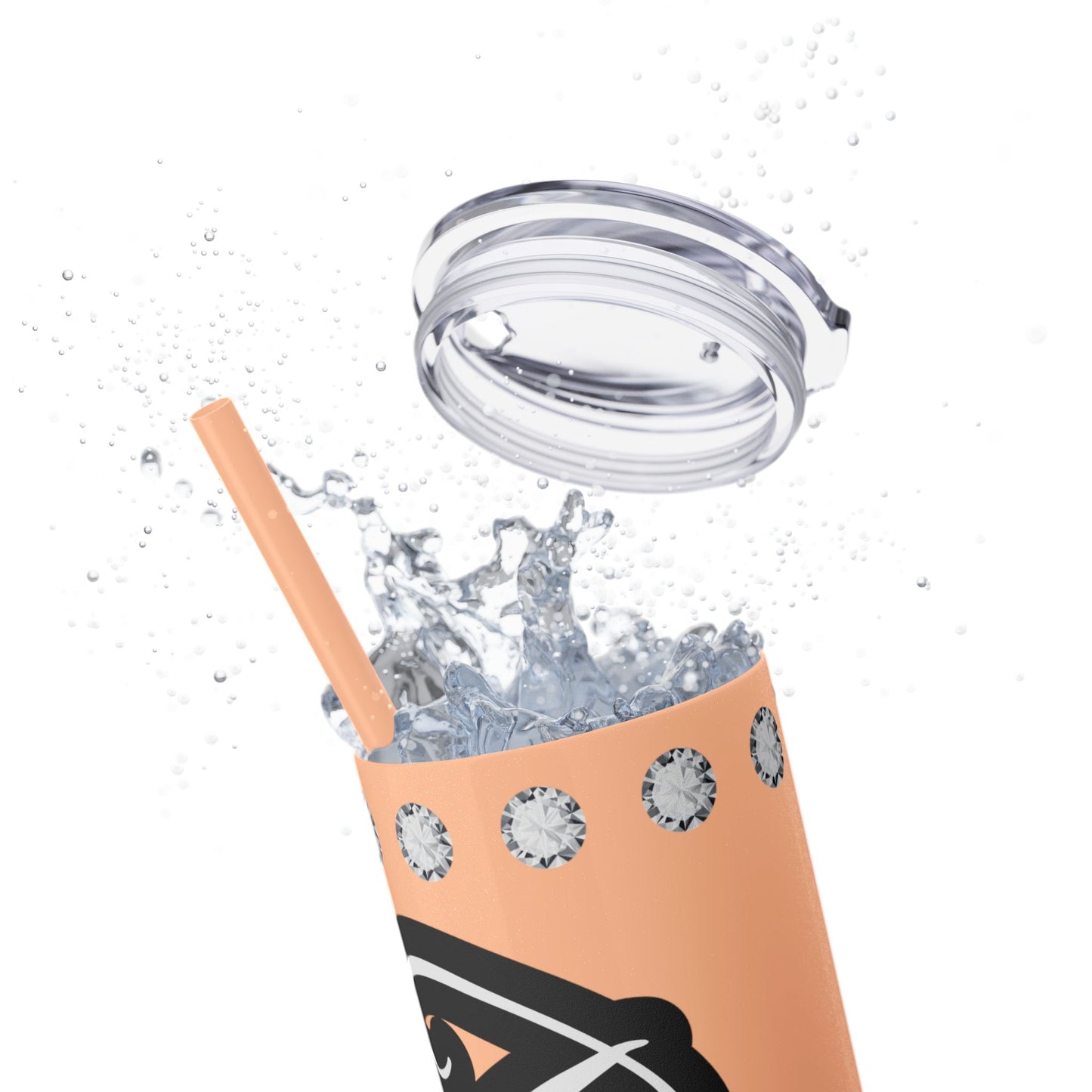 Boujee Unapologetically in DIAMONDS - Skinny Tumbler with Straw, 20oz