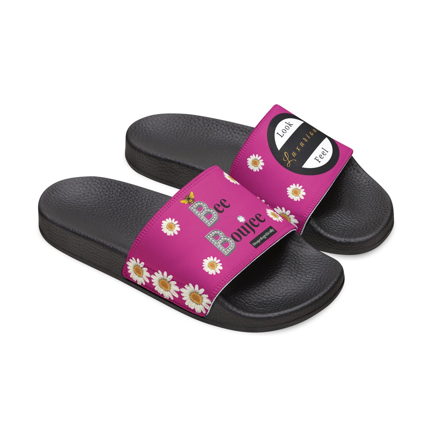 Bee Boujee - PINK Flowers Women's Removable-Strap Sandals