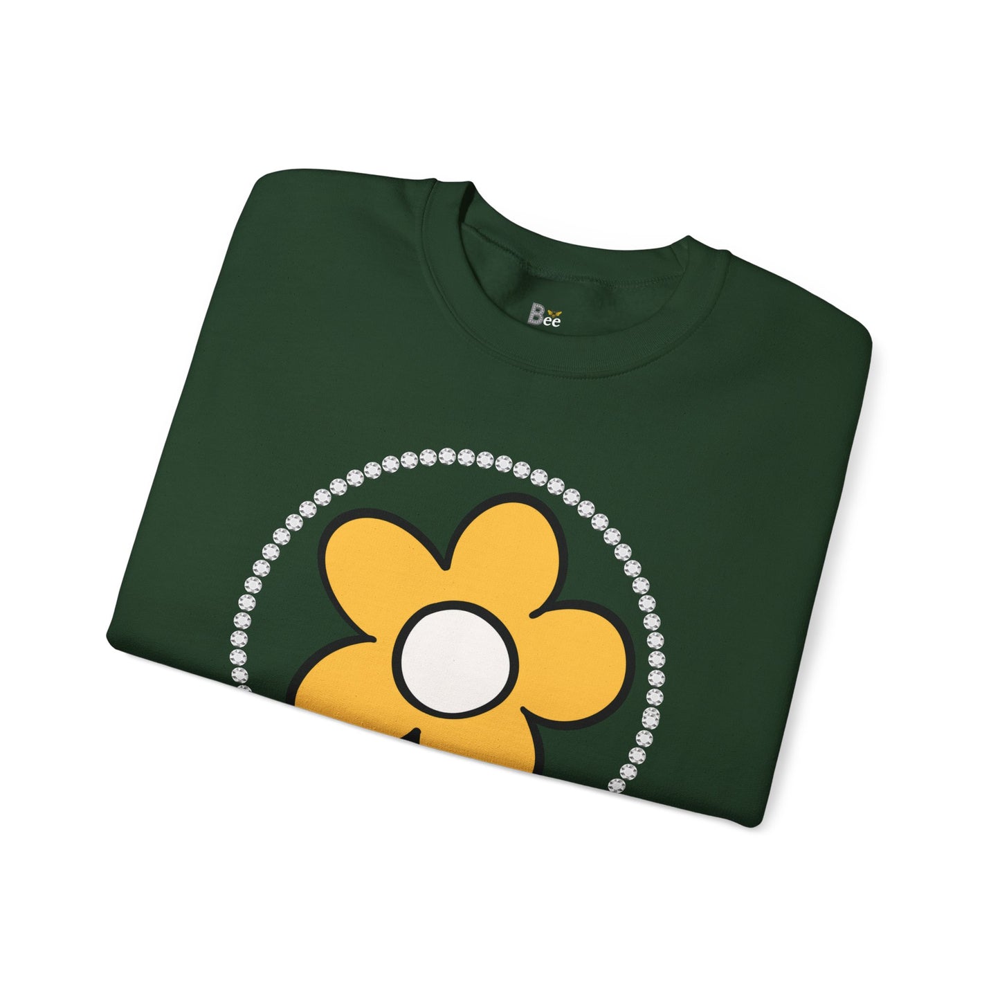 Boujee Flower Yellow White - Heavy Blend™ Dark Colors Crewneck Sweatshirt