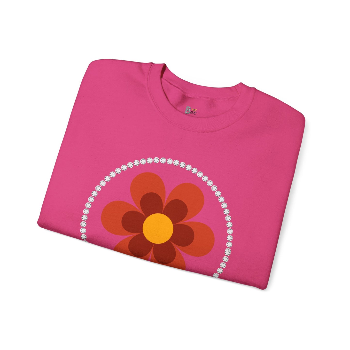 Boujee Flower Burnt Orange - Heavy Blend™ Light Colors Crewneck Sweatshirt