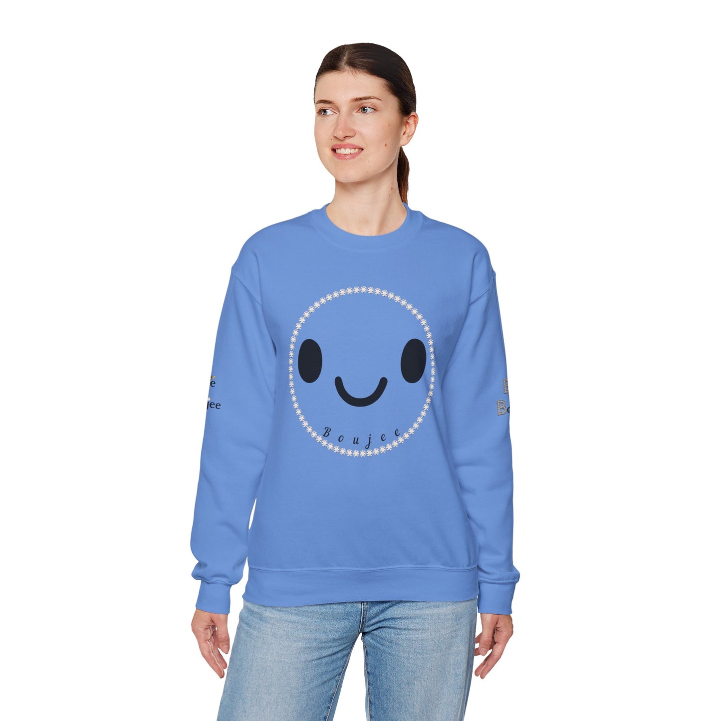 Boujee Smiley Face - Heavy Blend™ Light Colors Crewneck Sweatshirt