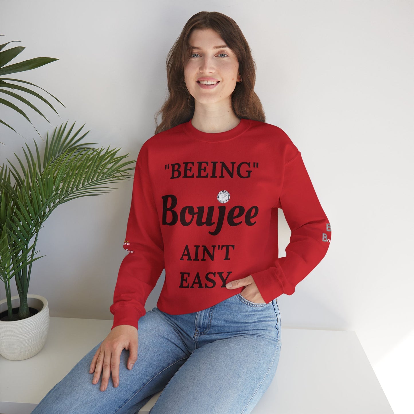 "Beeing" Boujee Ain't Easy- Heavy Blend™ Light Colors Crewneck Sweatshirt