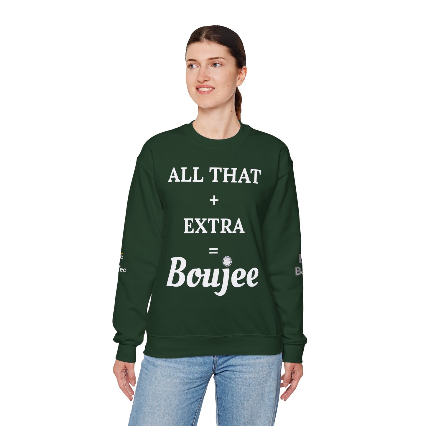 All That + Extra = Boujee - Heavy Blend™ Dark Colors Crewneck Sweatshirt