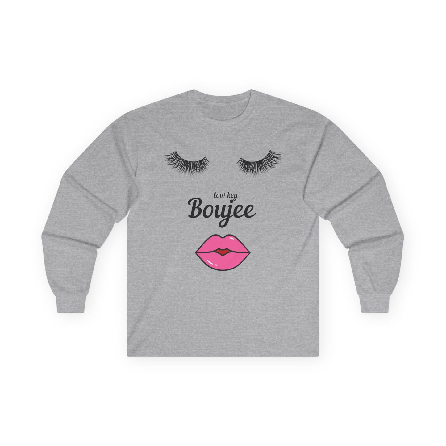 Low Key Boujee Lash & Lips Long-Sleeve Tee
