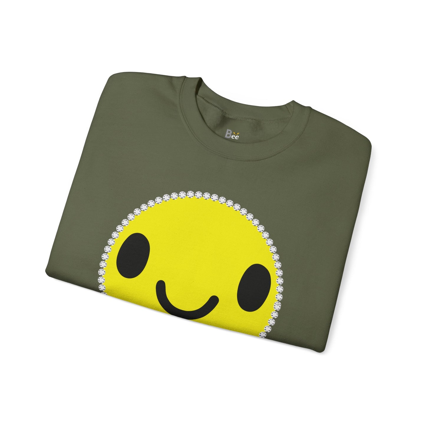 Boujee Smiley Face Yellow - Heavy Blend™ Dark Colors Crewneck Sweatshirt