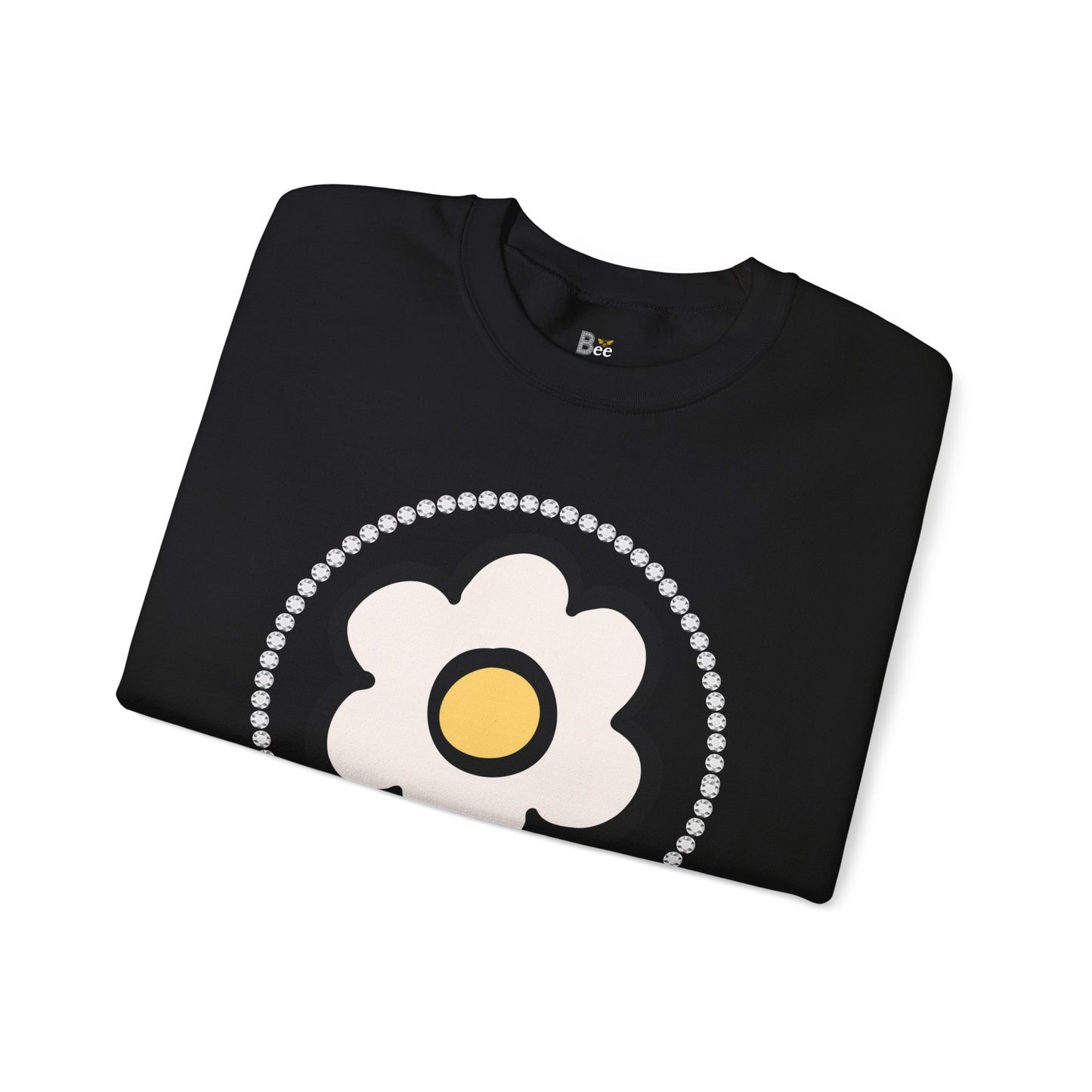 Boujee White Gold Flower White - Heavy Blend™ Dark Colors Crewneck Sweatshirt
