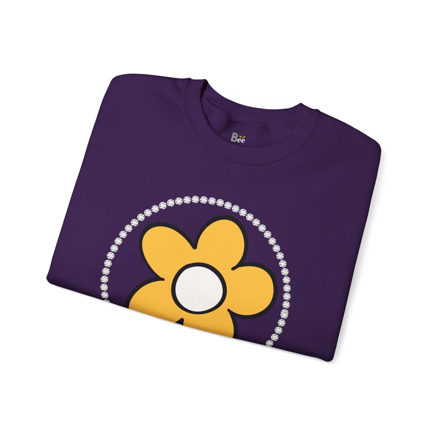 Boujee Flower Yellow White - Heavy Blend™ Dark Colors Crewneck Sweatshirt