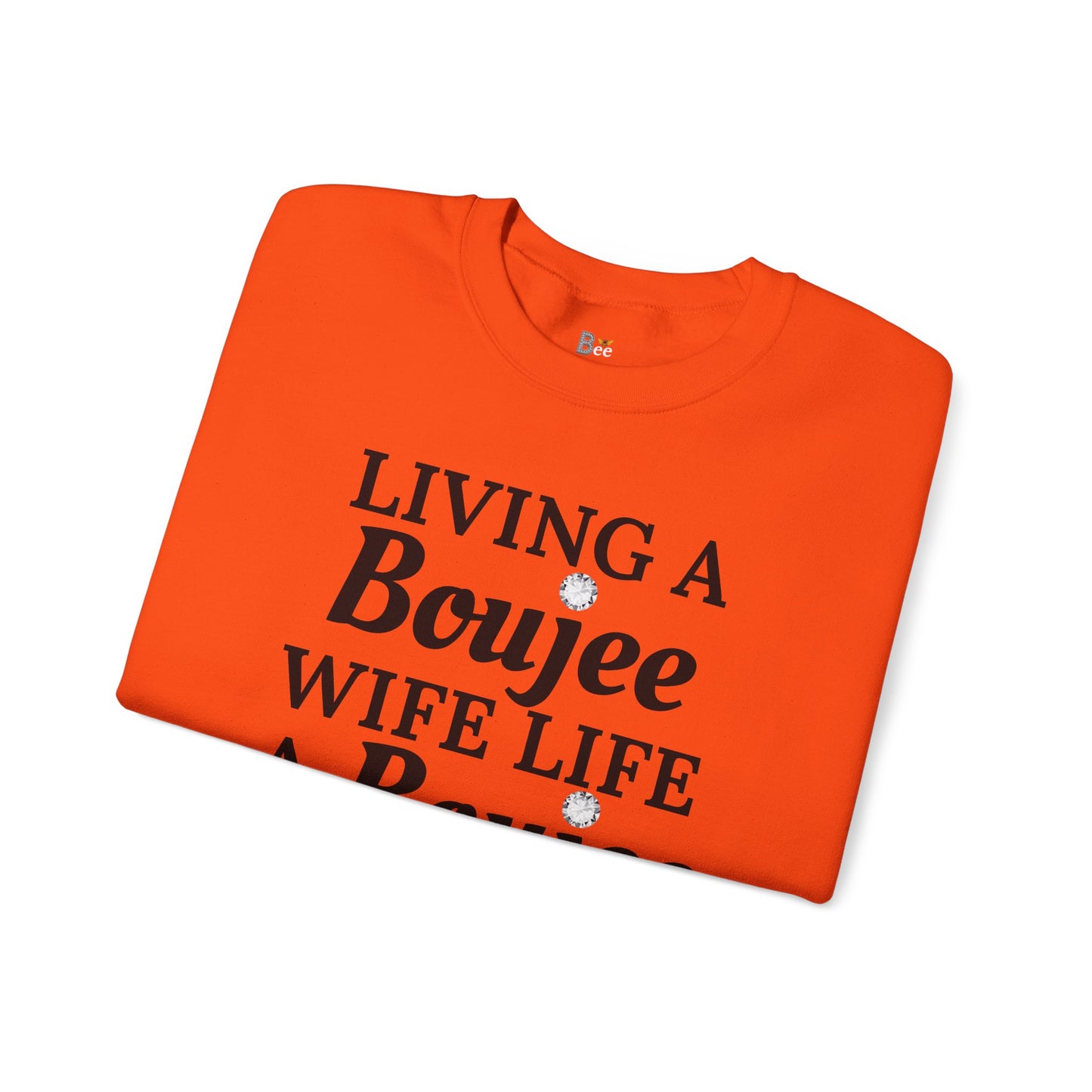Living a Boujee Wife Life A Boujee Husband Spoils Me - Heavy Blend™ Light Colors Crewneck Sweatshirt