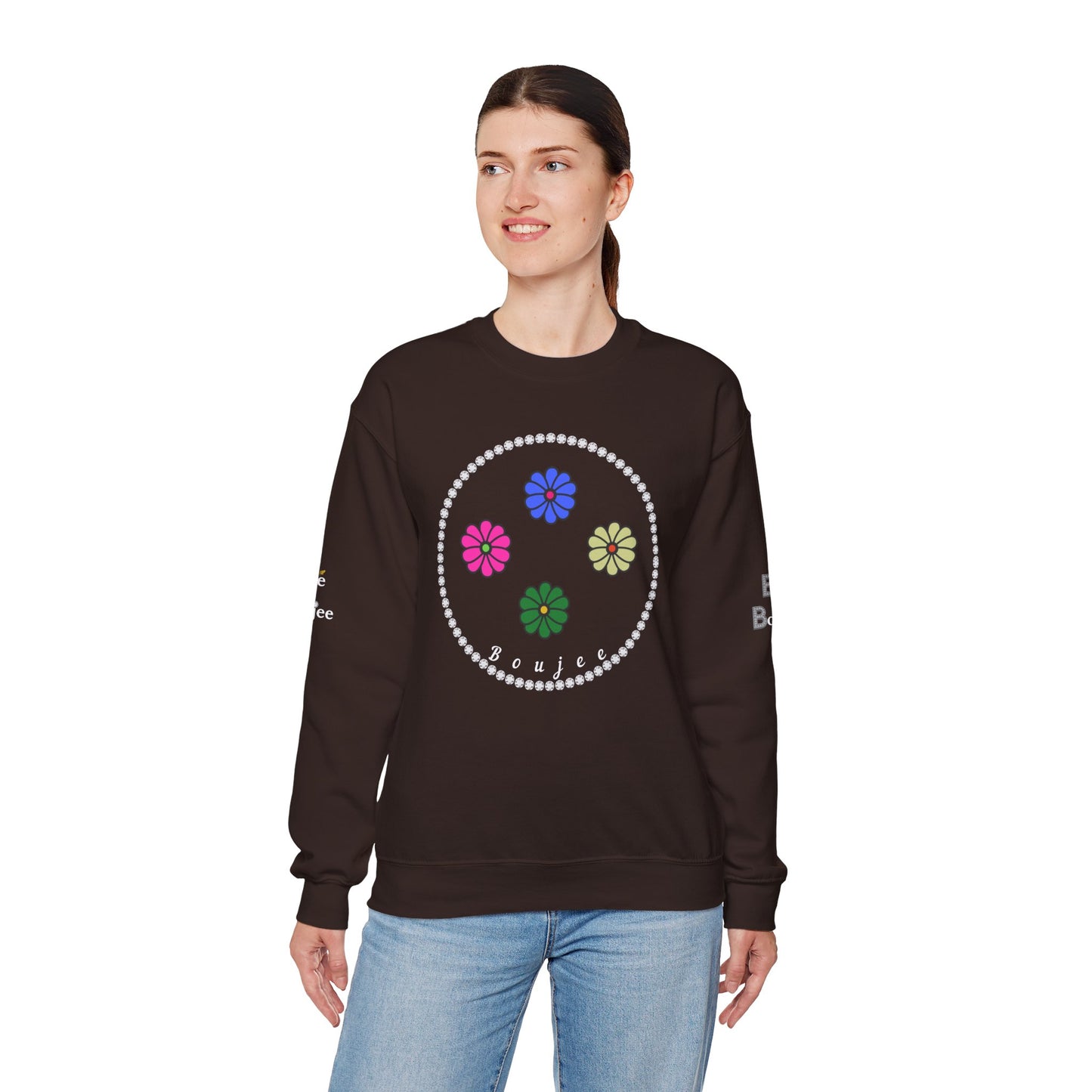 Boujee Mini Flowers - Heavy Blend™ Dark Colors Crewneck Sweatshirt