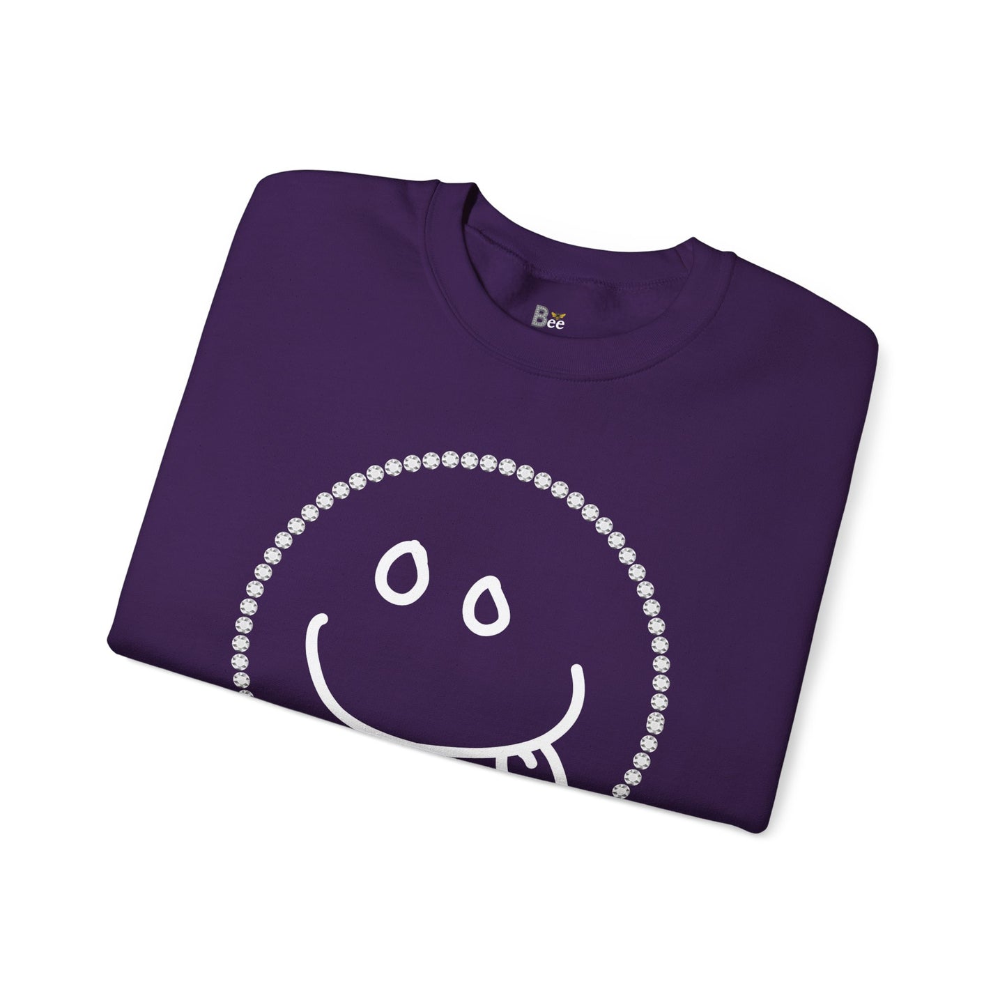 Boujee Smiley Goofy Face - Heavy Blend™ Dark Colors Crewneck Sweatshirt