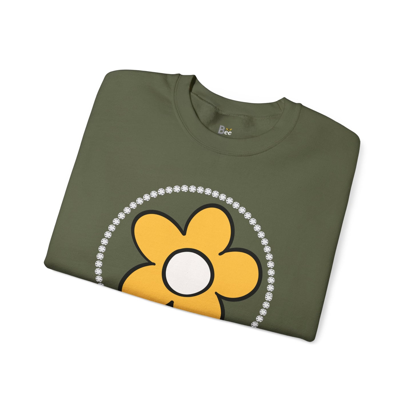 Boujee Flower Yellow White - Heavy Blend™ Dark Colors Crewneck Sweatshirt