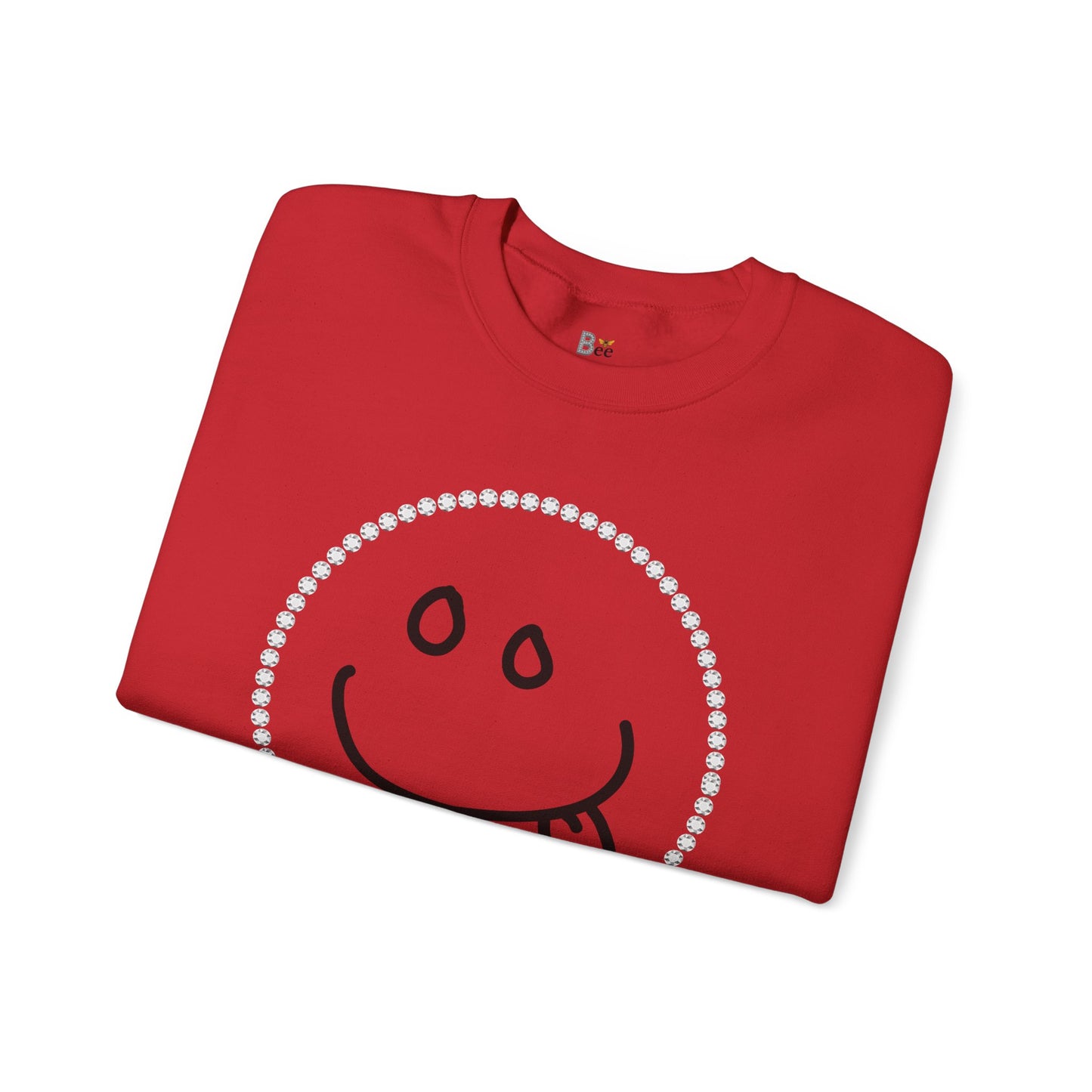 Boujee Smiley Goofy Face - Heavy Blend™ Light Colors Crewneck Sweatshirt