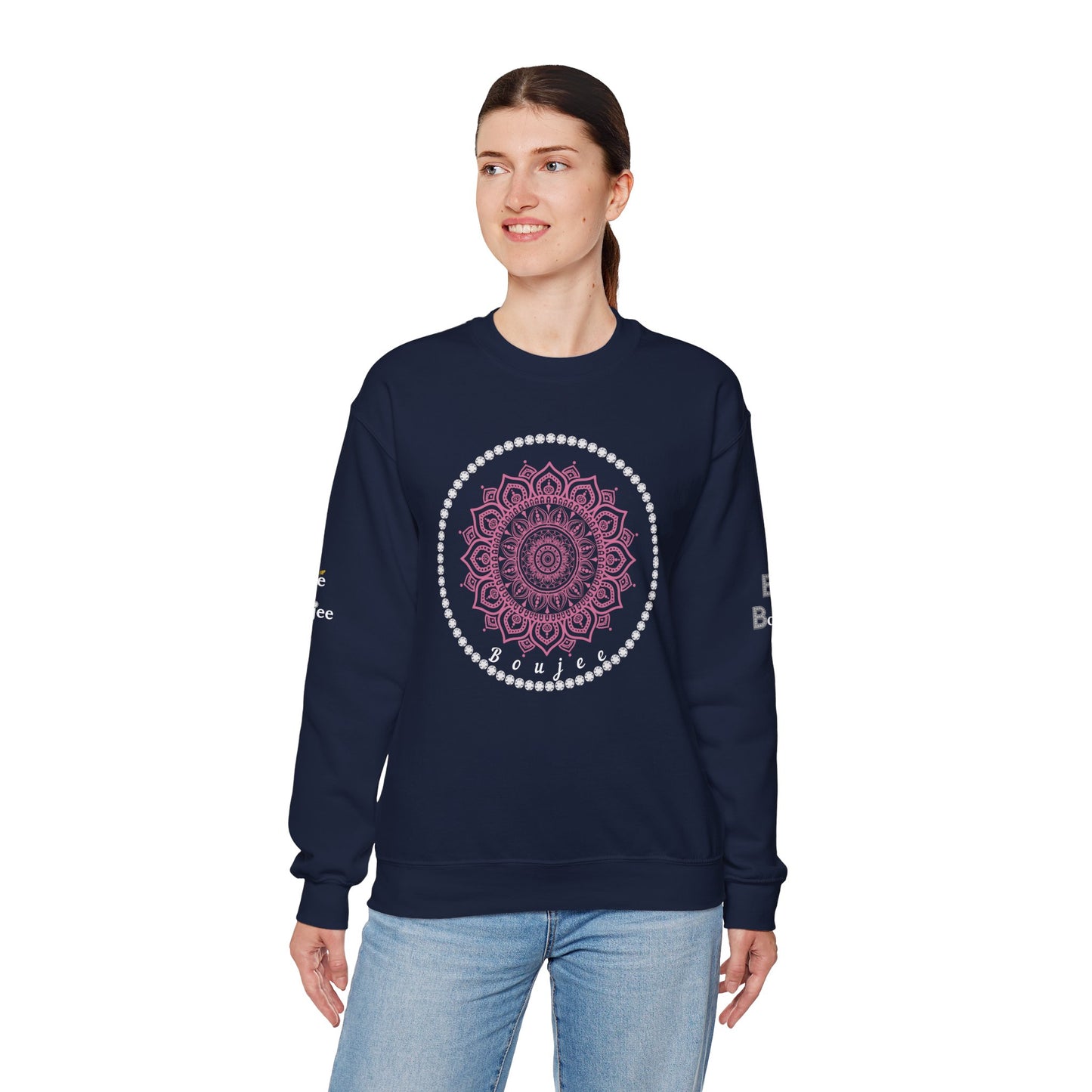 Boujee Burst Pink - Heavy Blend™ Dark Colors Crewneck Sweatshirt