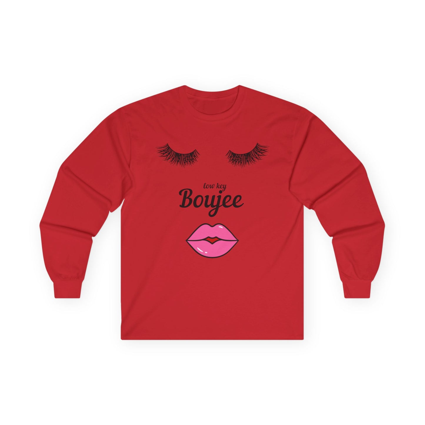 Low Key Boujee Lash & Lips Long-Sleeve Tee