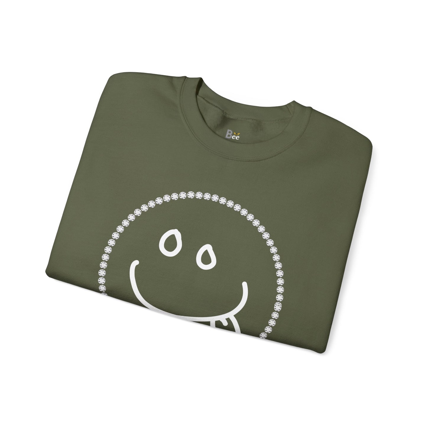 Boujee Smiley Goofy Face - Heavy Blend™ Dark Colors Crewneck Sweatshirt