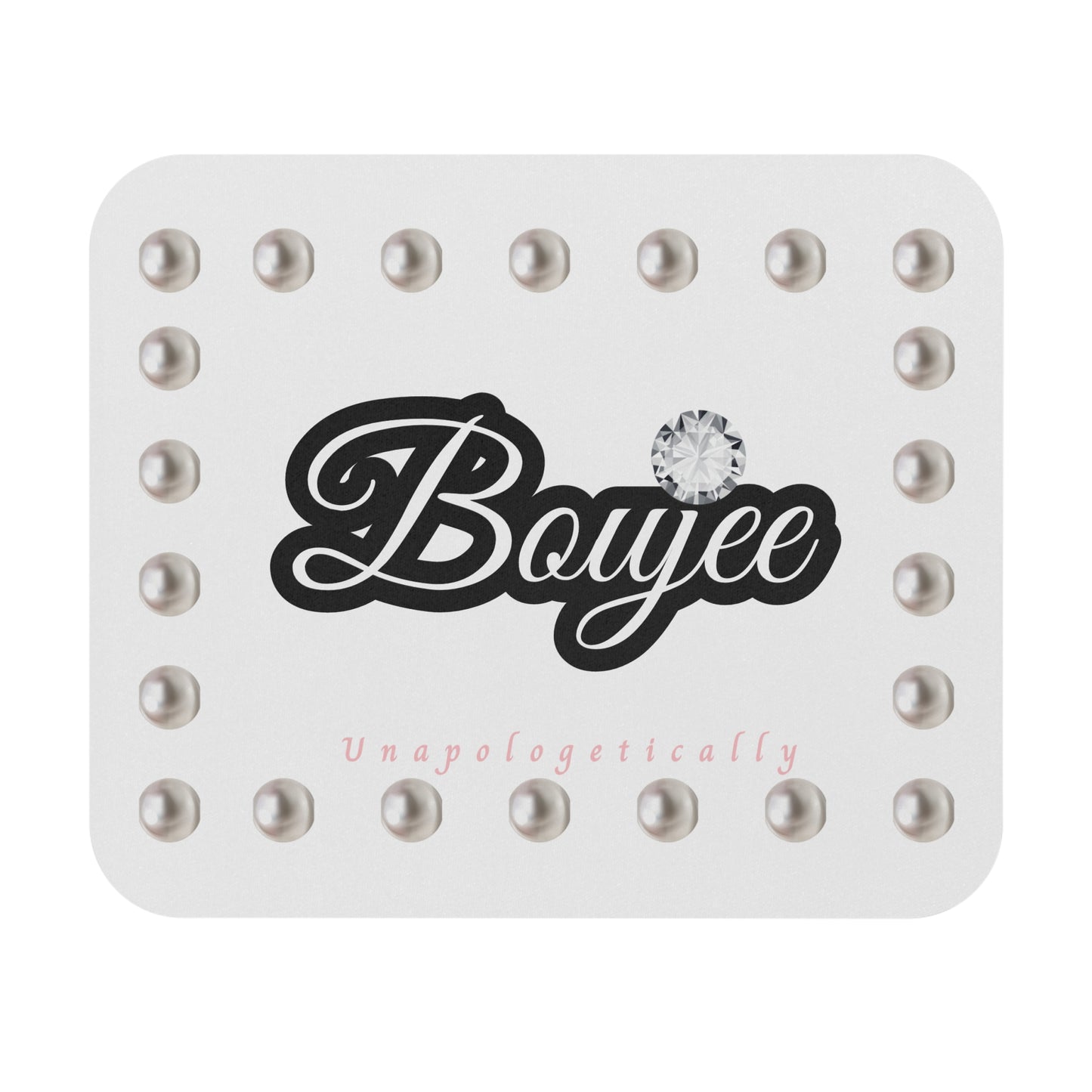 Boujee in Pearls Mouse Pad WHITE (Rectangle)
