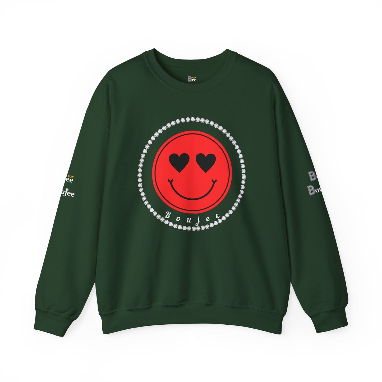 Boujee Smiley Face Red Heart Eyes - Heavy Blend™ Dark Colors Crewneck Sweatshirt