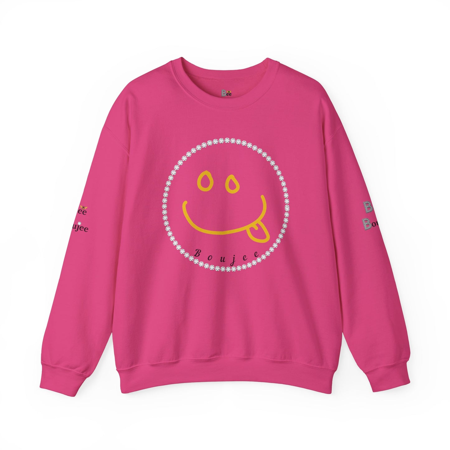 Boujee Smiley Goofy Face - Heavy Blend™ Light Colors Crewneck Sweatshirt