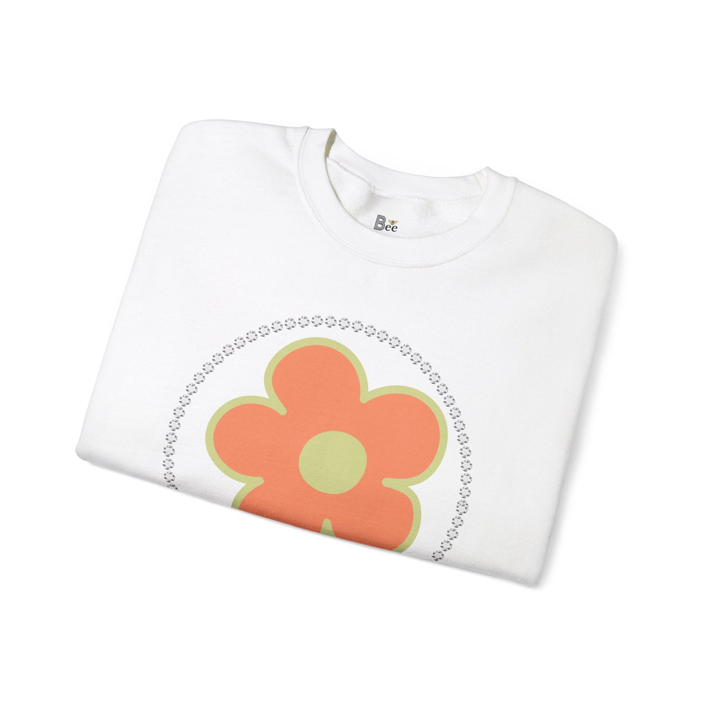 Boujee Flower Orange Green - Heavy Blend™ Light Colors Crewneck Sweatshirt