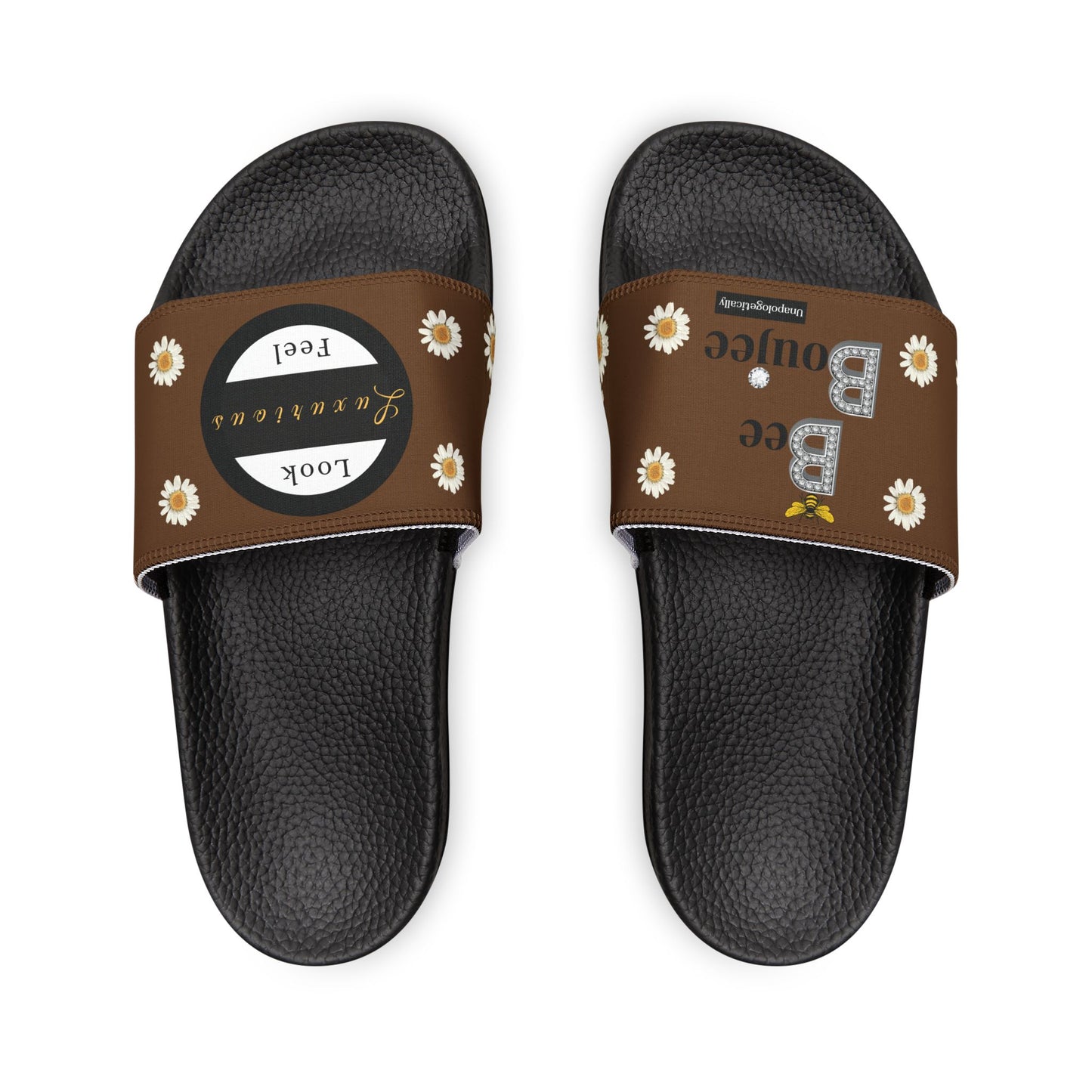 Bee Boujee - BROWN Flowers Women's Removable-Strap Sandals