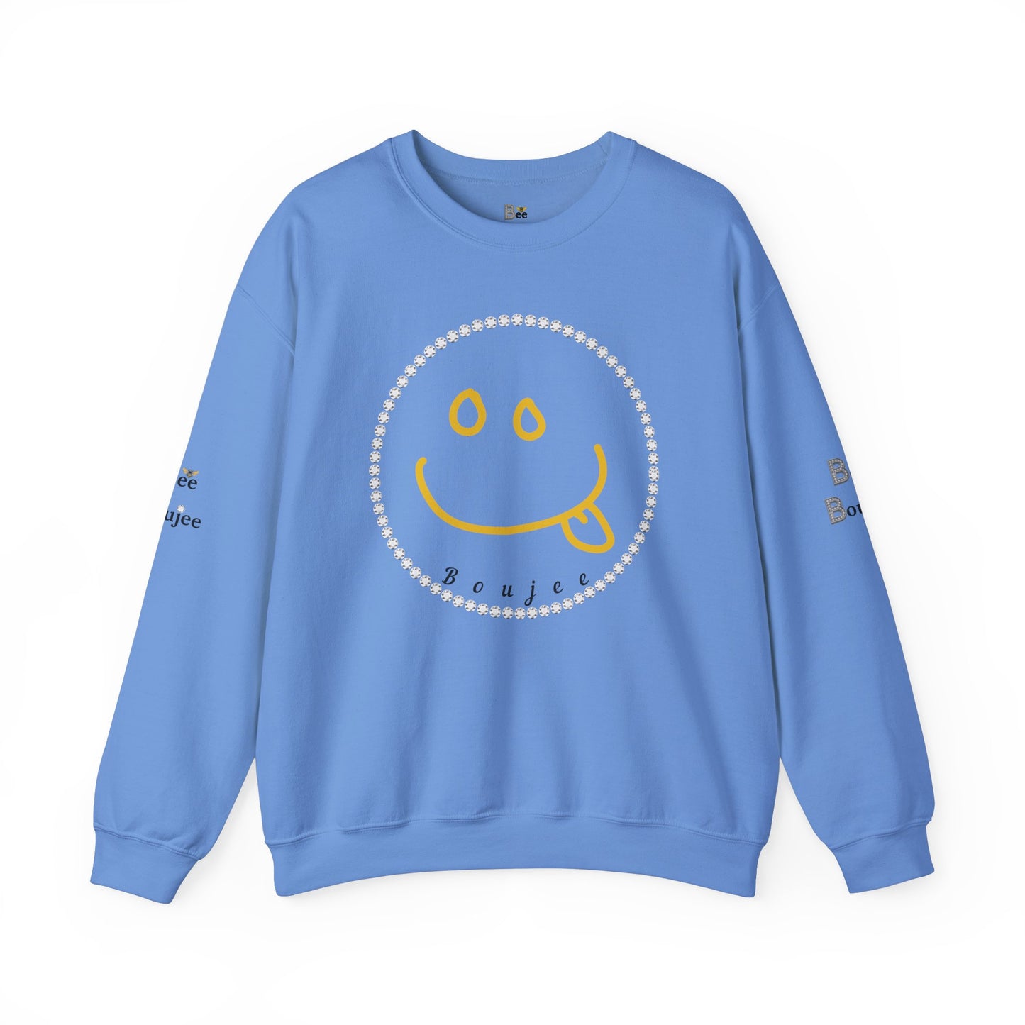 Boujee Smiley Goofy Face - Heavy Blend™ Light Colors Crewneck Sweatshirt