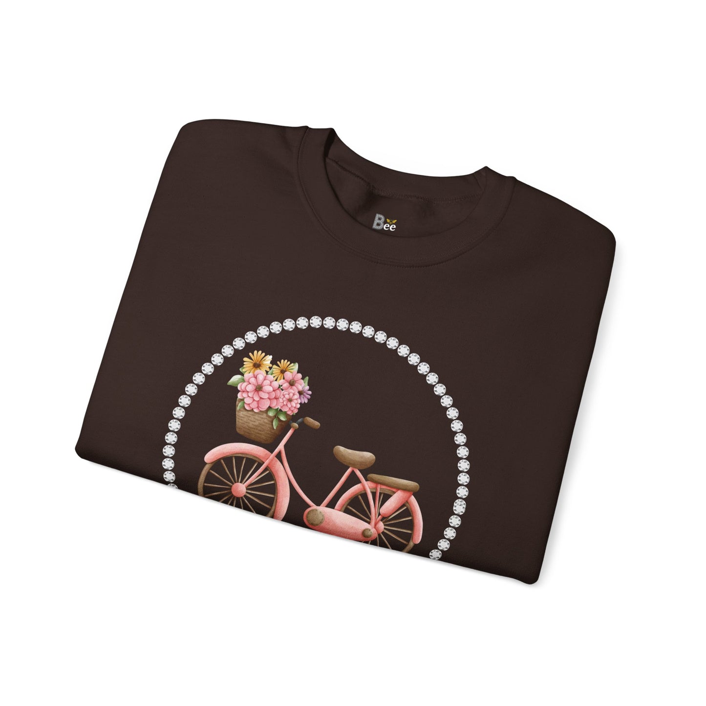 Boujee Bicycle Bouquet - Heavy Blend™ Dark Colors Crewneck Sweatshirt