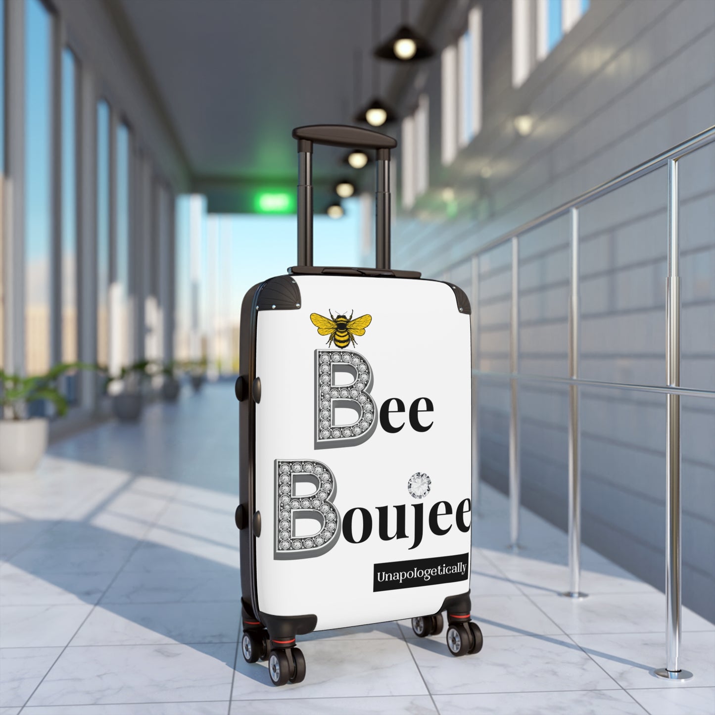 Bee Boujee Luggage - WHITE