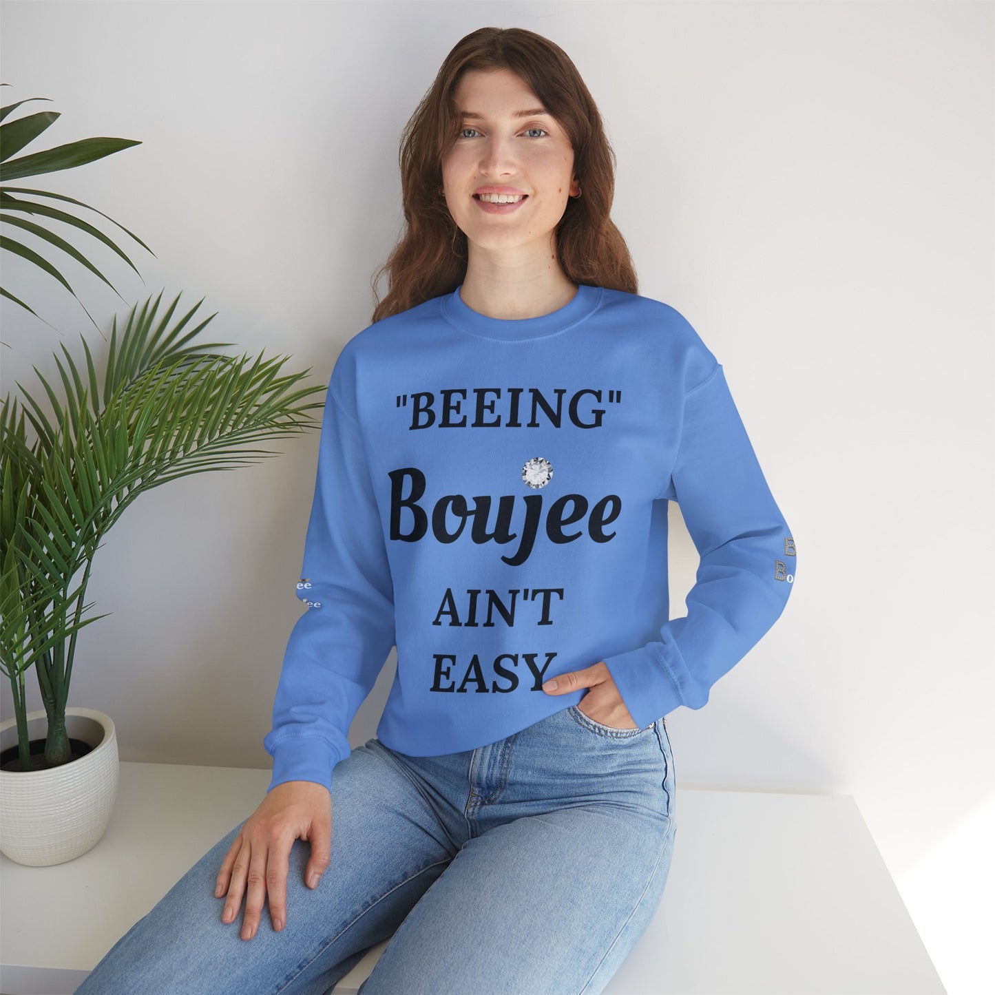 "Beeing" Boujee Ain't Easy- Heavy Blend™ Light Colors Crewneck Sweatshirt