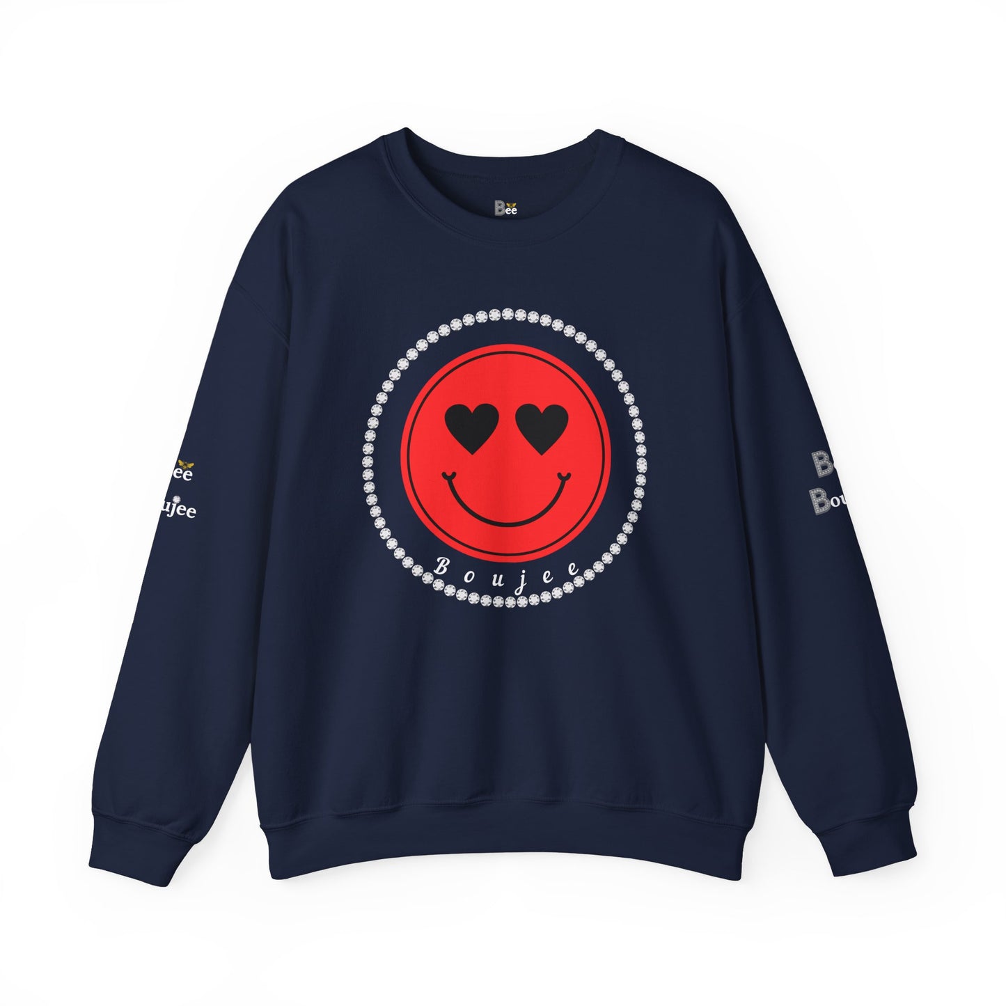 Boujee Smiley Face Red Heart Eyes - Heavy Blend™ Dark Colors Crewneck Sweatshirt