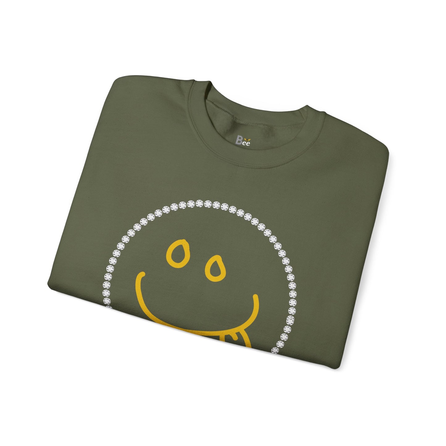 Boujee Smiley Goofy Face - Heavy Blend™ Dark Colors Crewneck Sweatshirt
