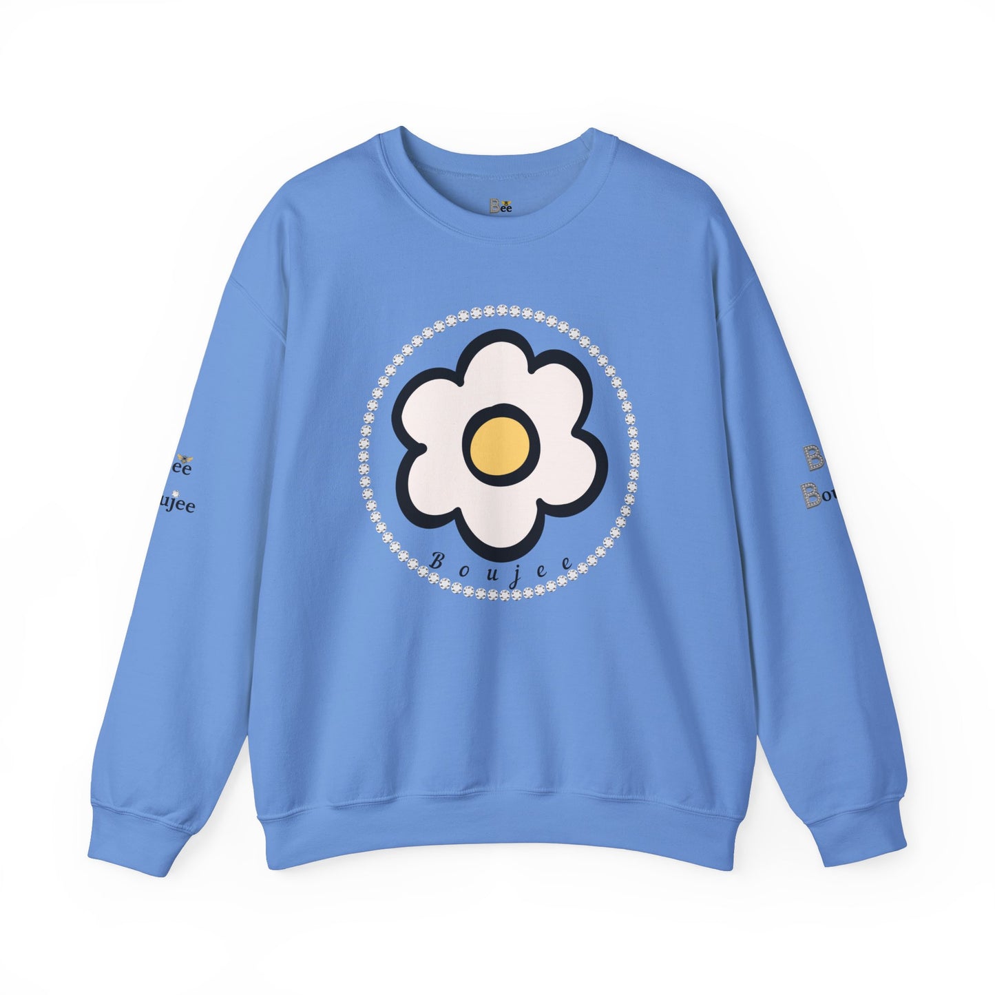 Boujee White Gold Flower - Heavy Blend™ Light Colors Crewneck Sweatshirt
