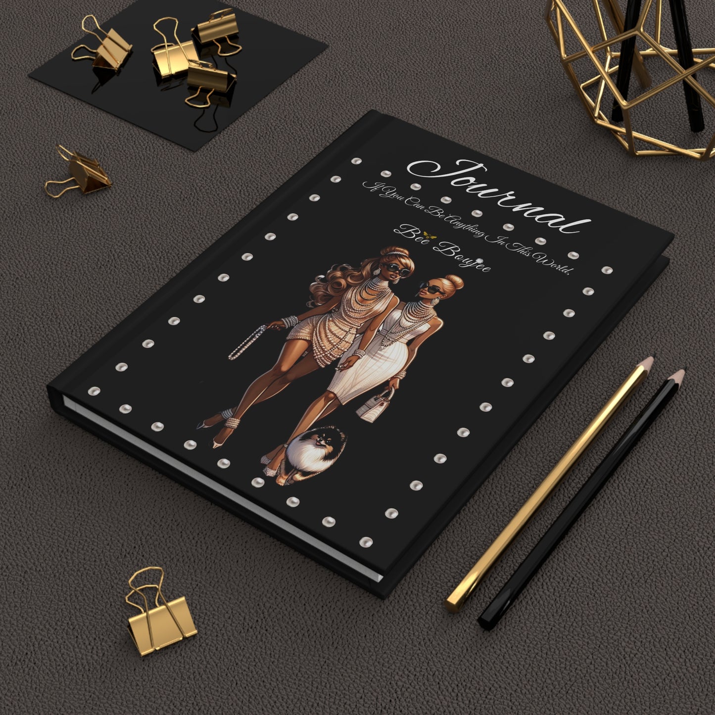 Hardcover "Bee" Boujee PEARLS Stroll 03 - Journal Matte BLACK