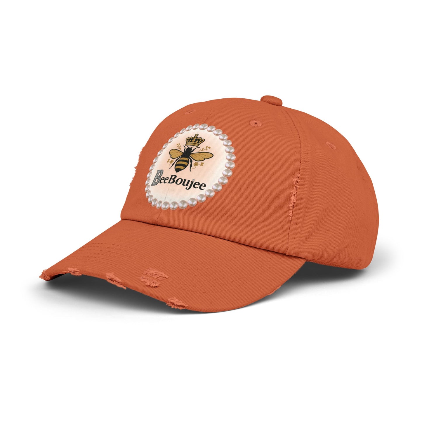 Bee Boujee Distressed Pearl-Emblem Cap