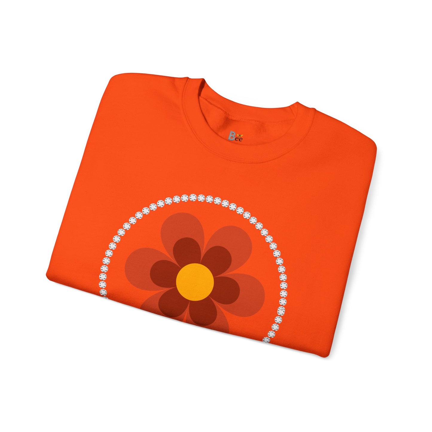 Boujee Flower Burnt Orange - Heavy Blend™ Light Colors Crewneck Sweatshirt