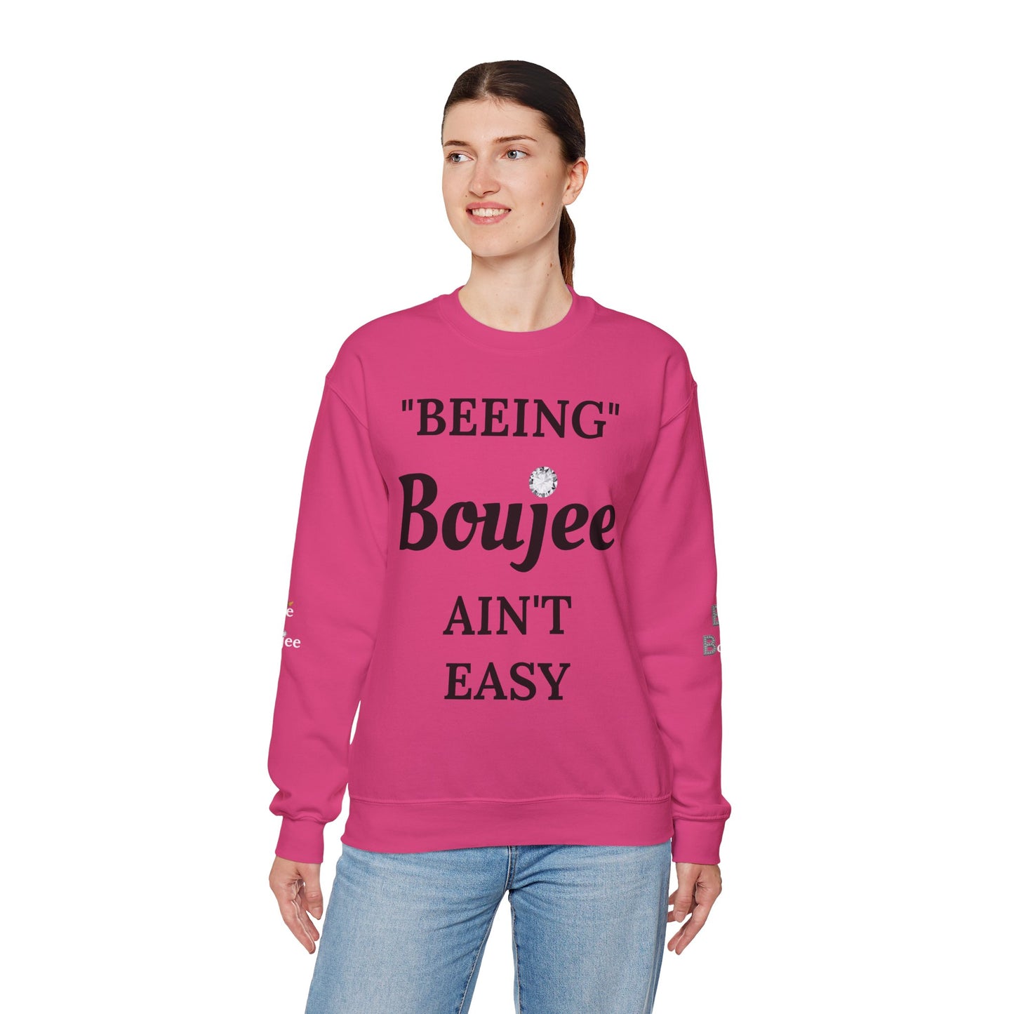"Beeing" Boujee Ain't Easy- Heavy Blend™ Light Colors Crewneck Sweatshirt