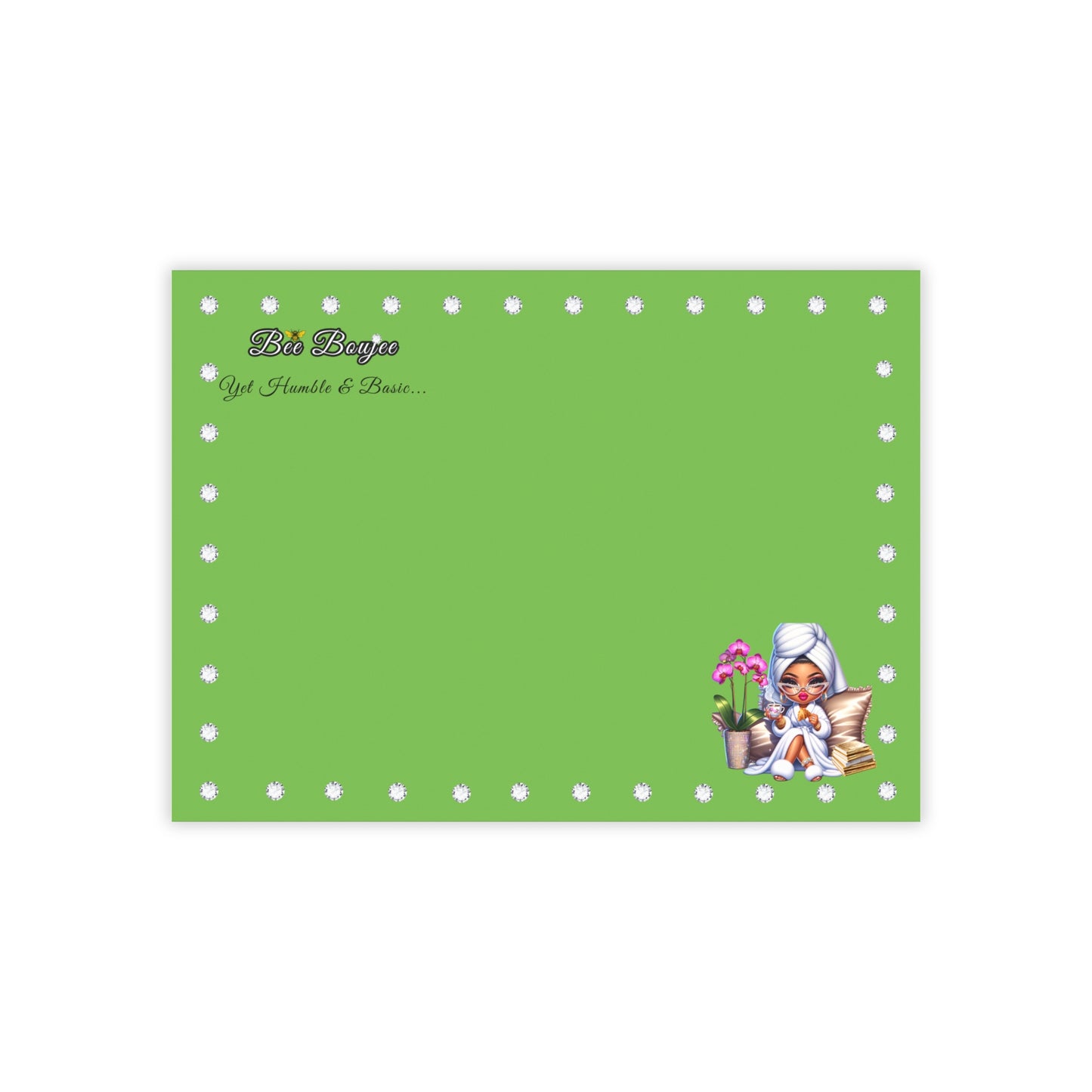 Bee Boujee DIAMONDS Spa 01 - Post-it® Note Pad GREEN 8x6