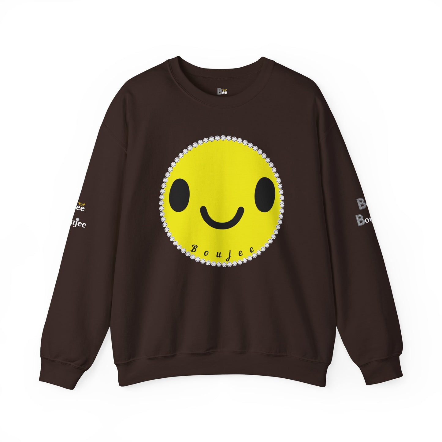 Boujee Smiley Face Yellow - Heavy Blend™ Dark Colors Crewneck Sweatshirt