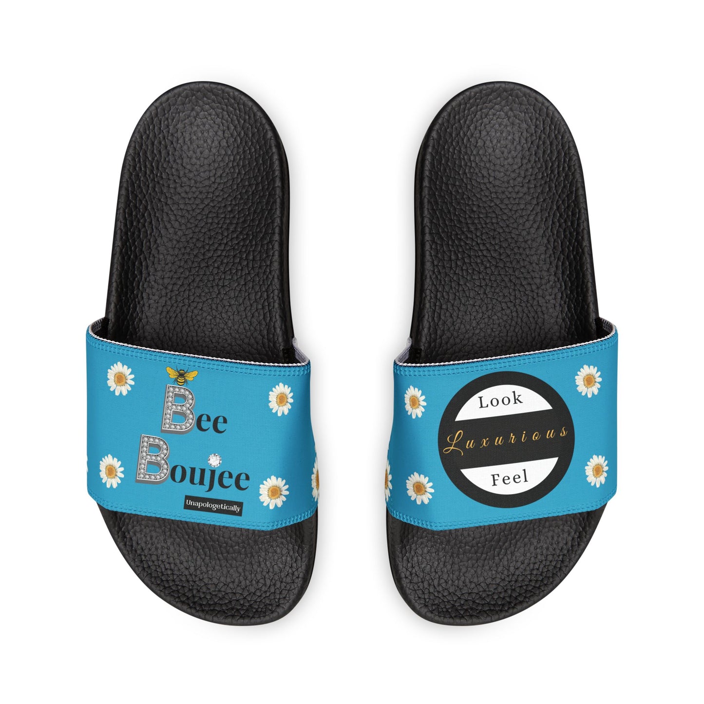 Bee Boujee - TURQUOISE Flowers Women's Removable-Strap Sandals