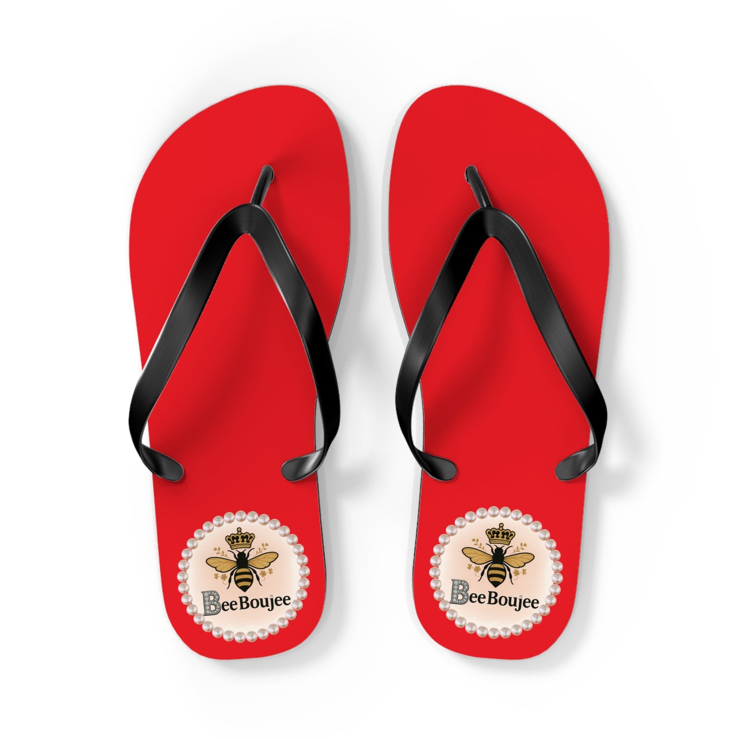 Bee Boujee RED Flip Flops - LARGE