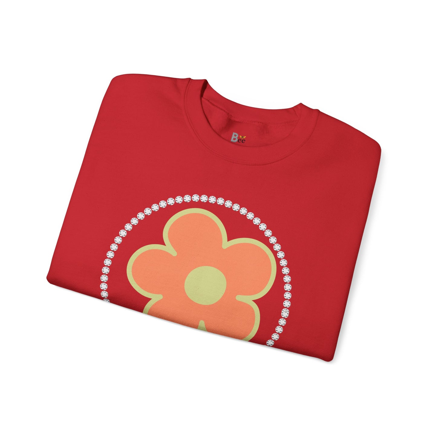 Boujee Flower Orange Green - Heavy Blend™ Light Colors Crewneck Sweatshirt