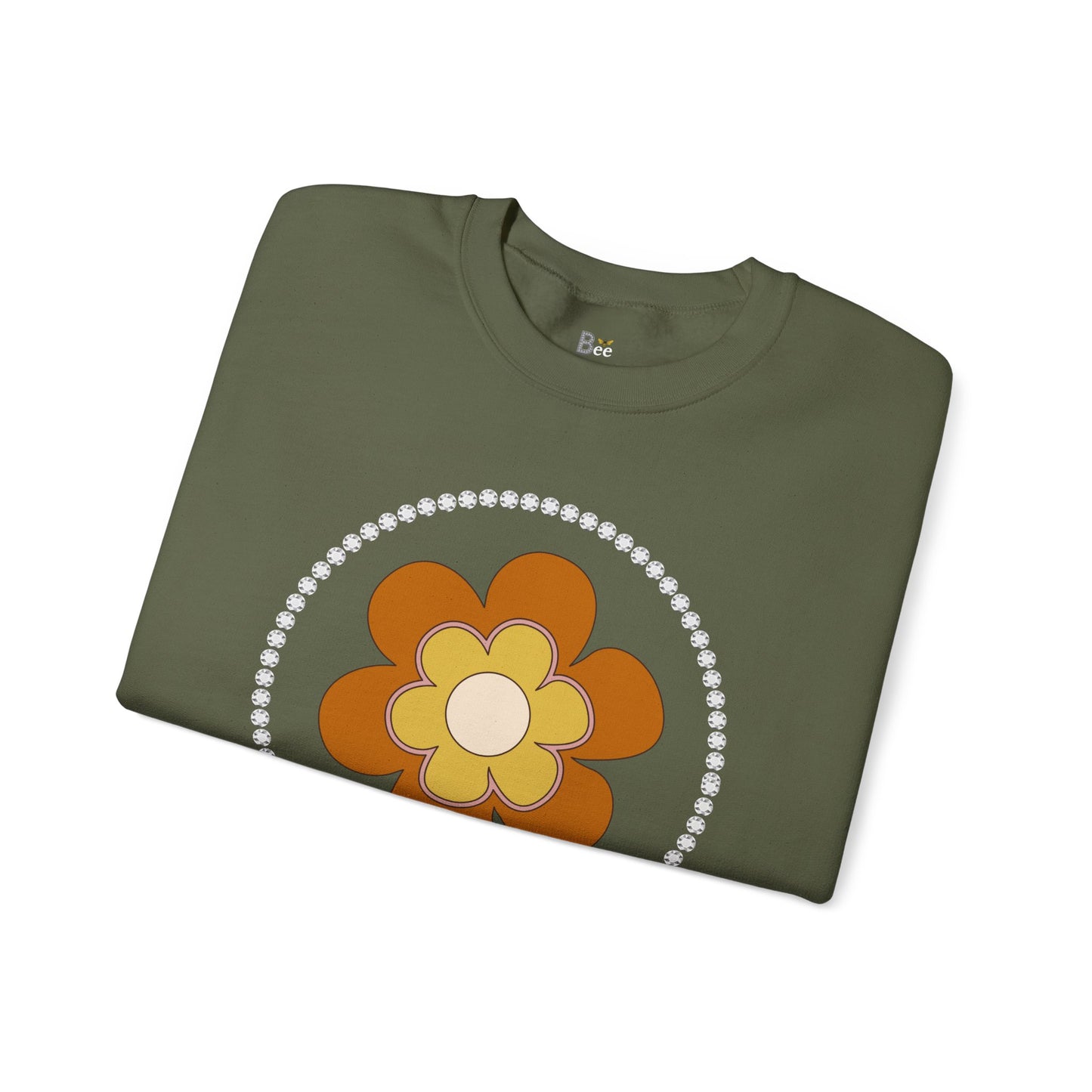 Boujee Brown Flower - Heavy Blend™ Dark Colors Crewneck Sweatshirt