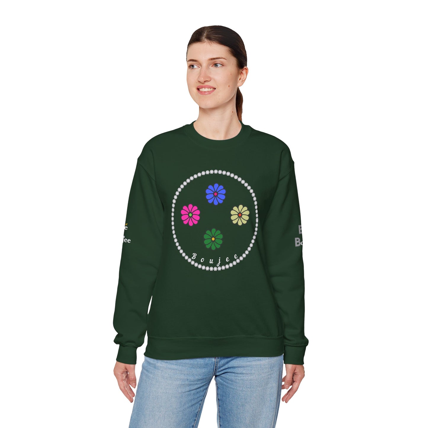 Boujee Mini Flowers - Heavy Blend™ Dark Colors Crewneck Sweatshirt