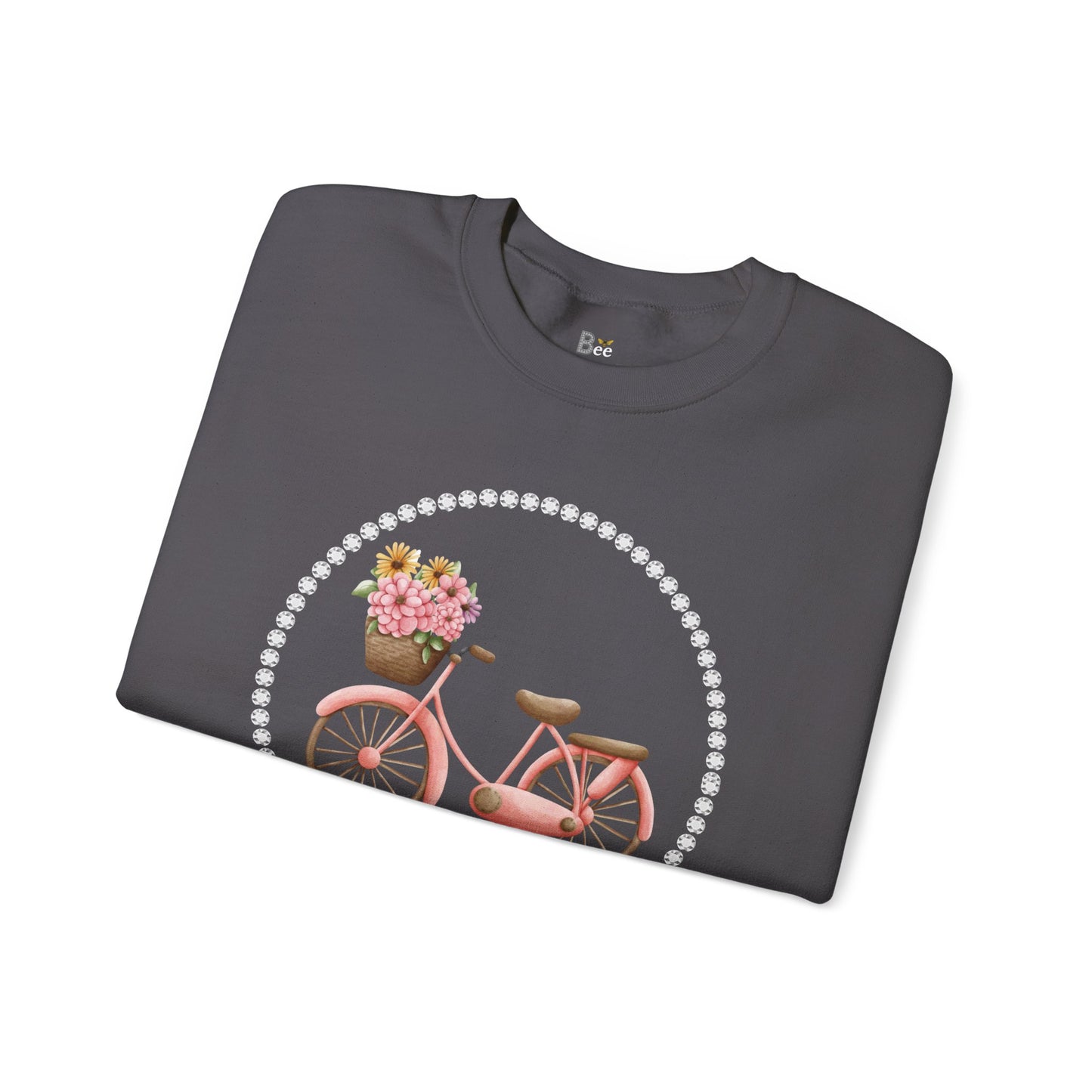 Boujee Bicycle Bouquet - Heavy Blend™ Dark Colors Crewneck Sweatshirt